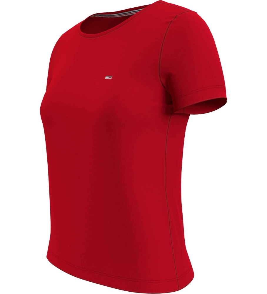 Camiseta Tommy Jeans Soft Crew Neck, vermelha