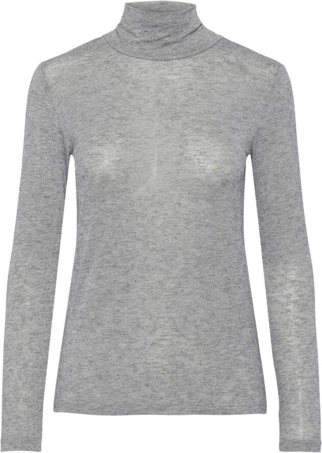 YAS YASWOOLA LS HIGH NECK TOP NOOS Medium grey melange