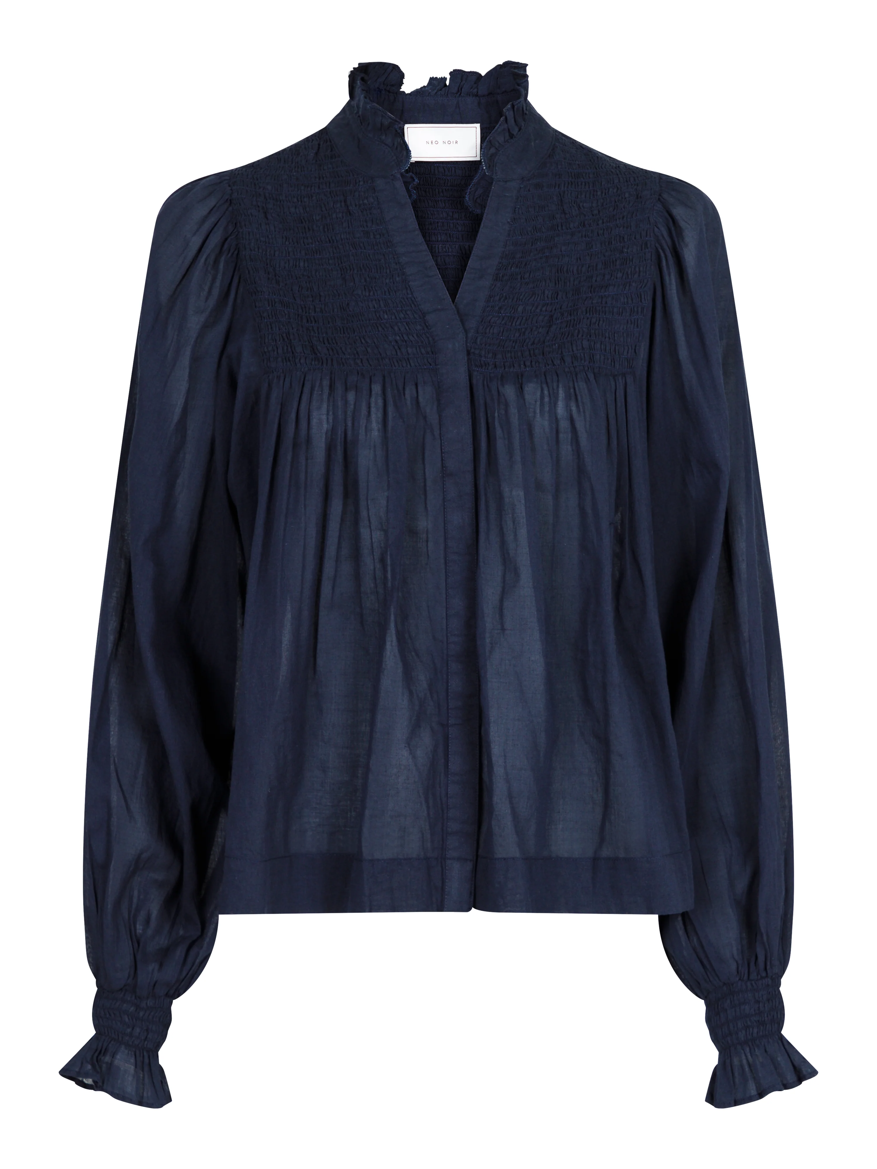 Neo Noir  Jill S Voile bluse - mørkeblå