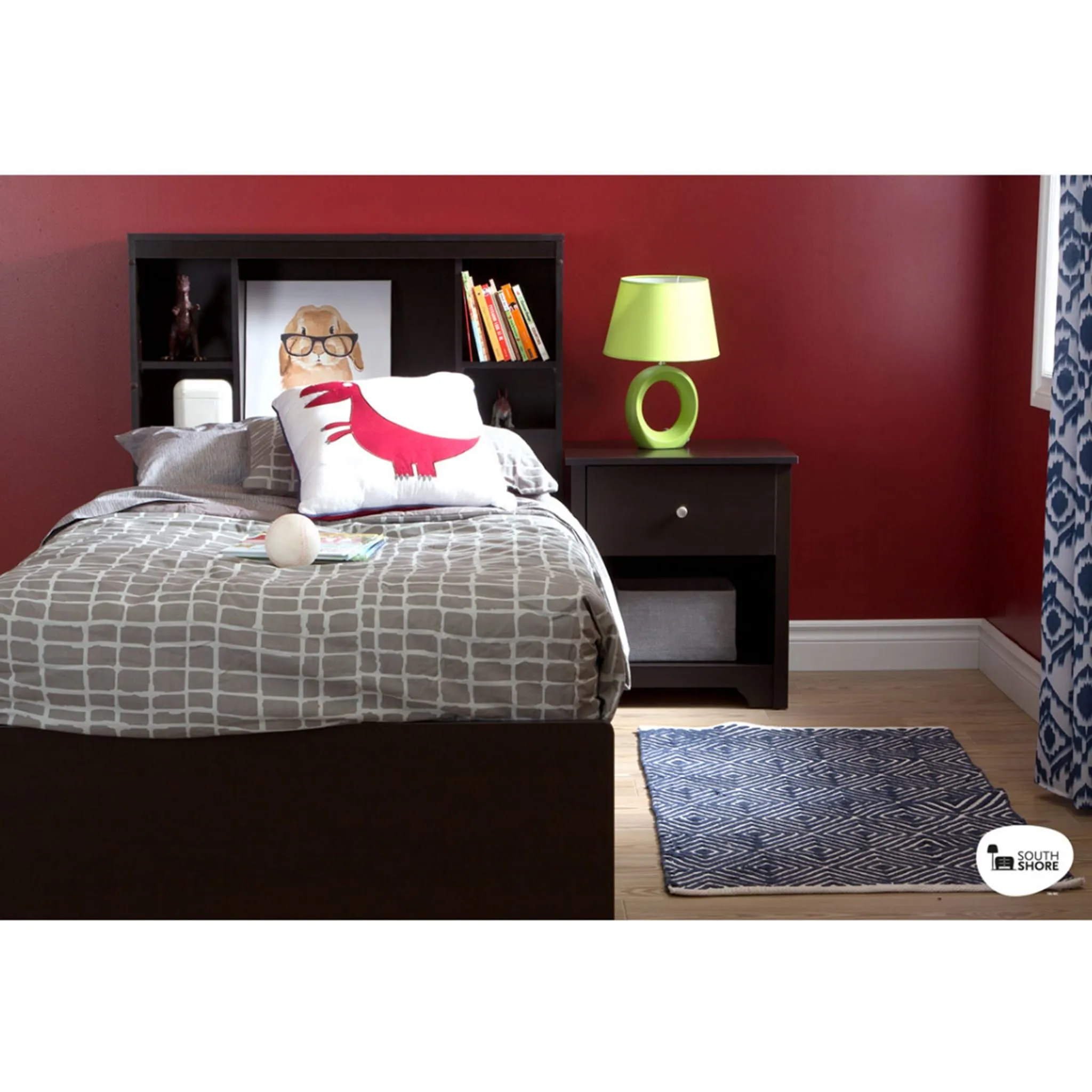 South Shore Lit Matelot Simple 3 Tiroirs Vito - Chocolat