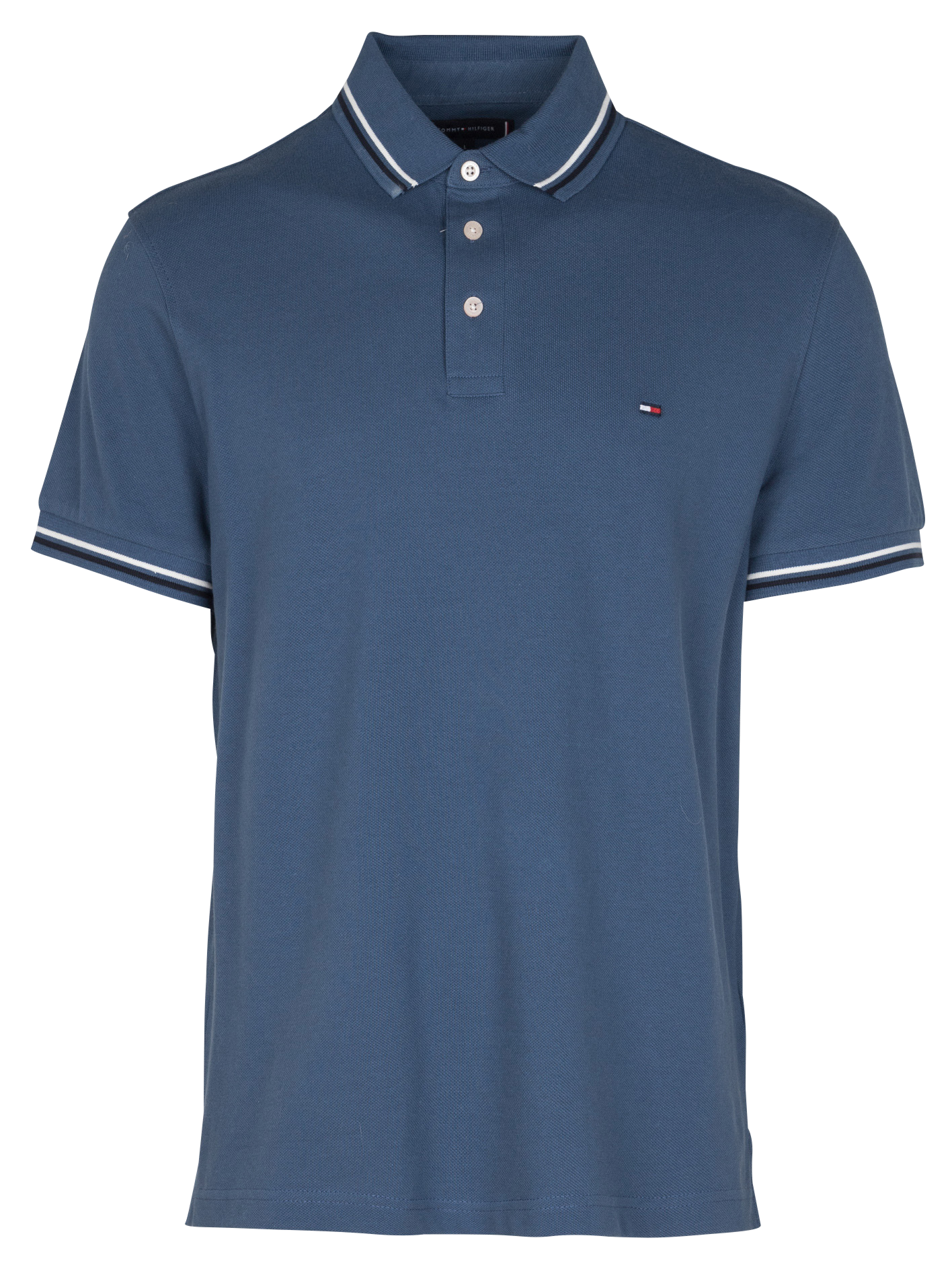 Polo droit en coton bio mélangé | Bleu