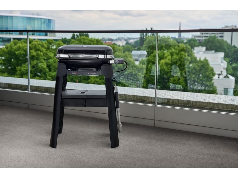 Weber Standgrill Elektro Lumin, Schwarz Elektrogrill mit Stand