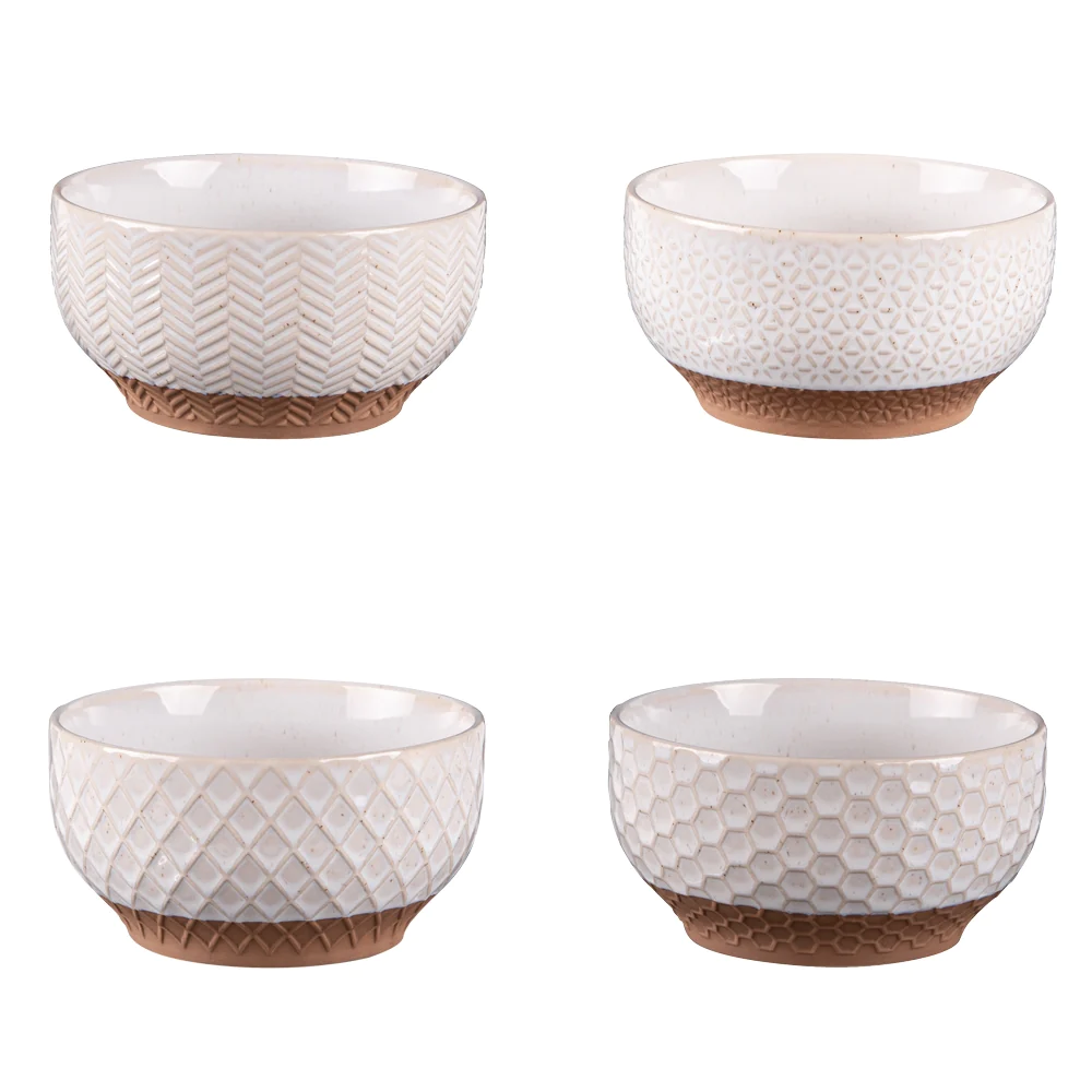 Coffret de 4 coupelles Jaspe 12 cm beige Table passion