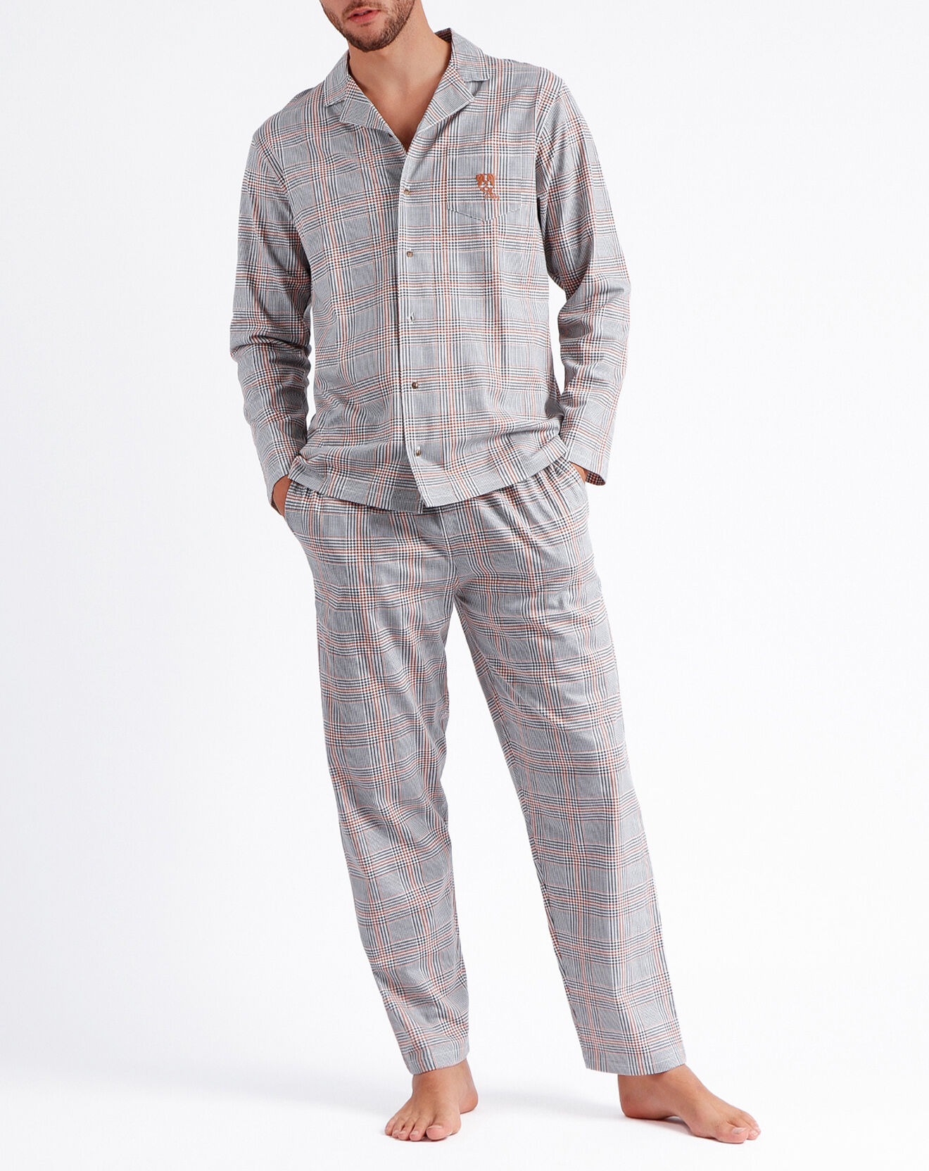 Admas Pyjama Chemise & Pantalon Elio gris