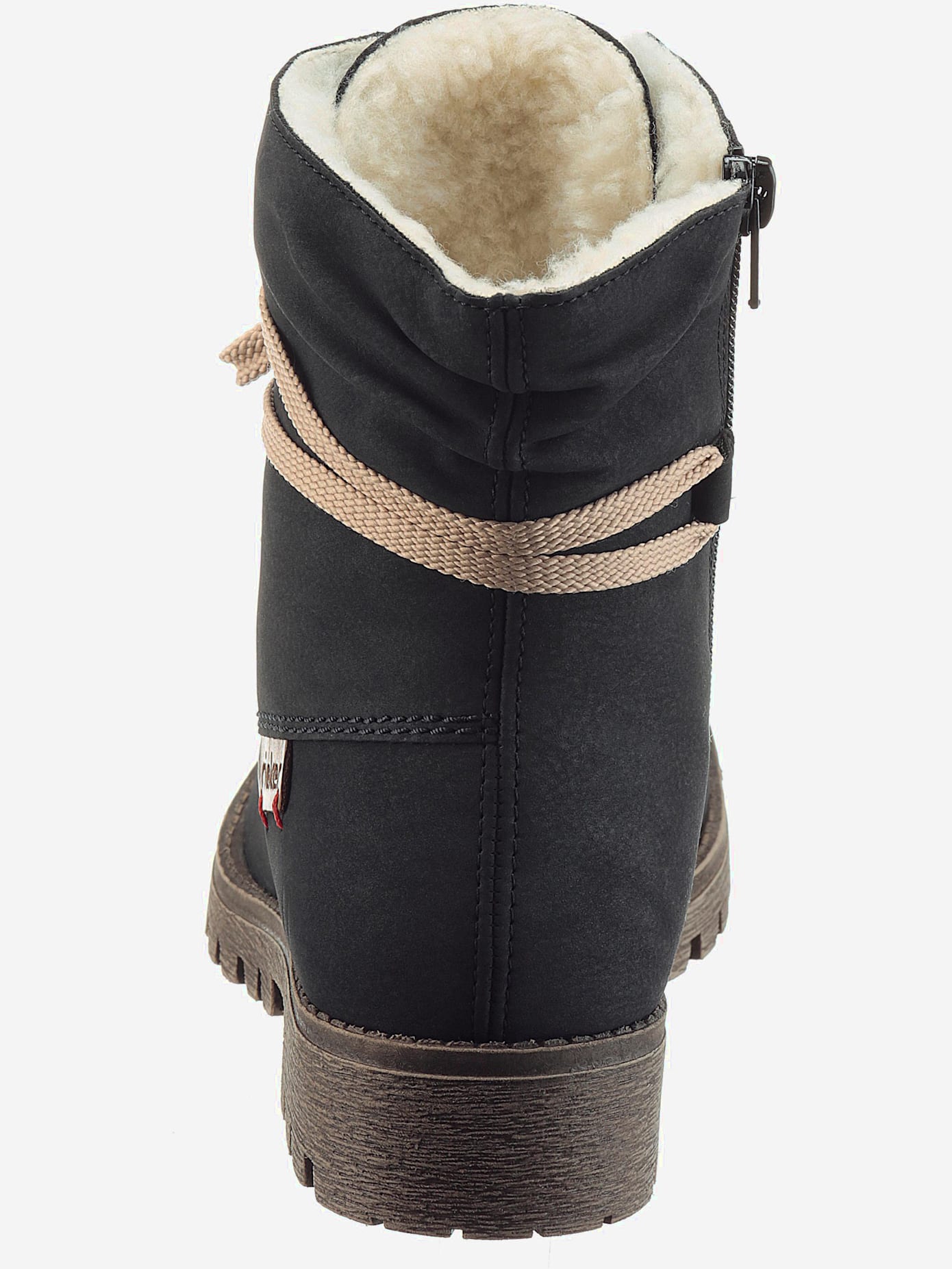 Bottines d'hiver bottines à lacets avec glissière et laçage