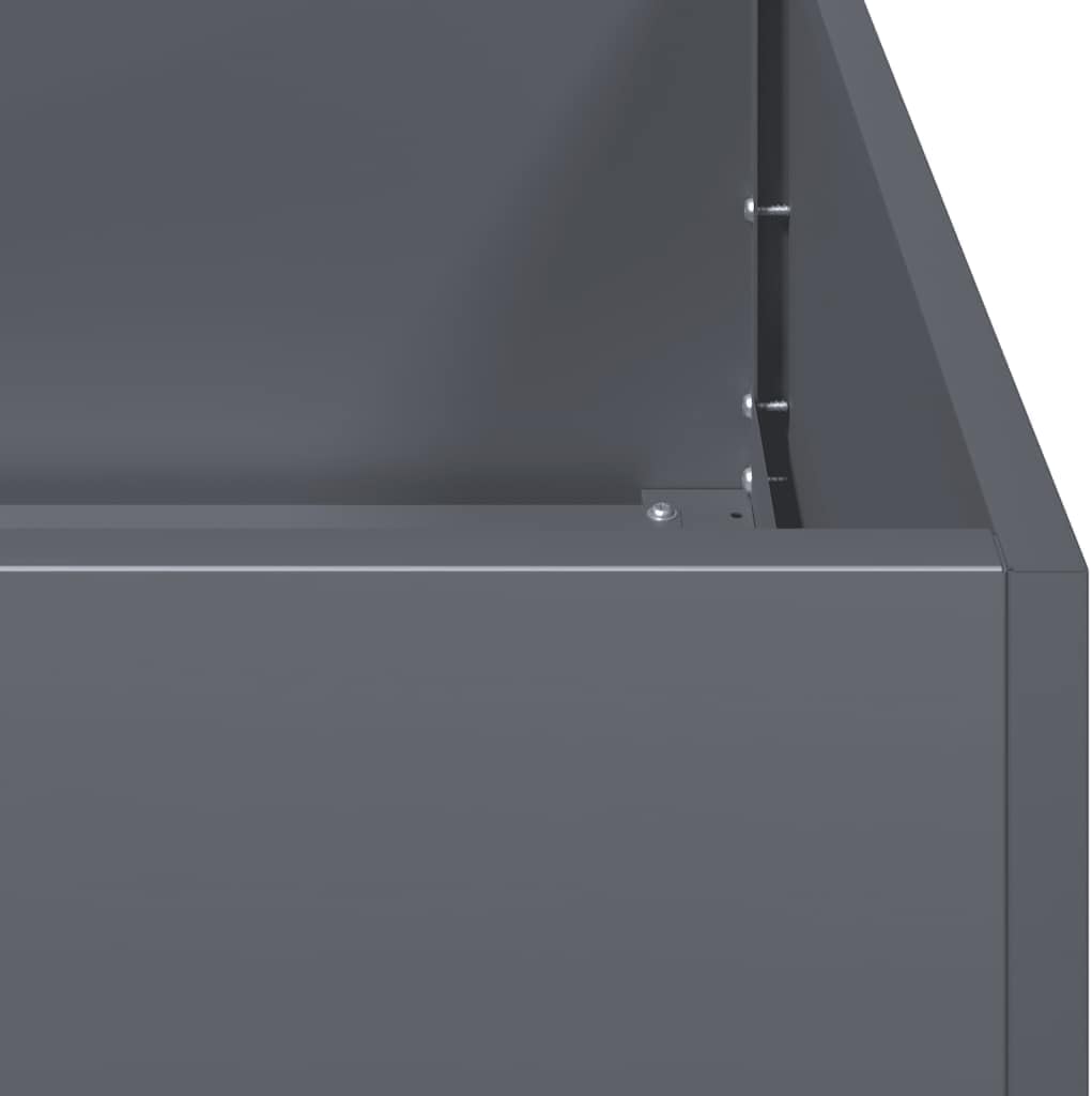 vidaXL Pflanzgefäß Anthrazit 120x80x80 cm Stahl, Pflanzschale, Garten-Garten-Pflanzkübel, Outdoor-Pflanzgefäß, Hochbeet, Pflanzgefäß, Blumenkasten
