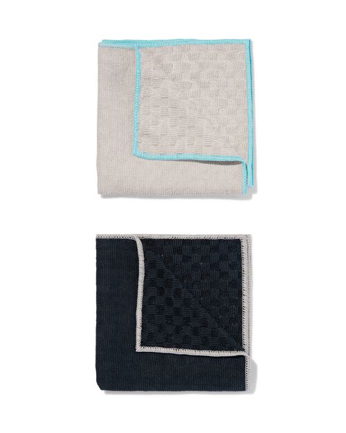 2 chiffons en microfibre texturés 35x35 gris beige/noir