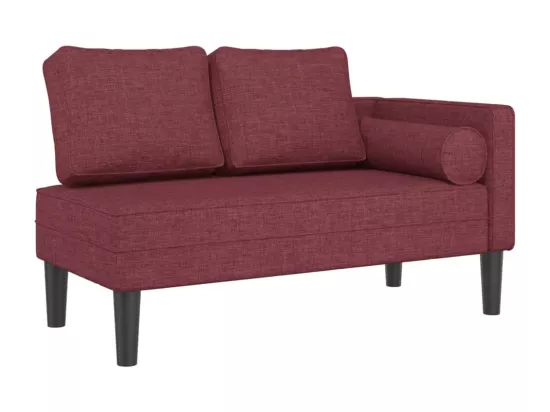 Prolenta Premium - Chaise longue avec coussins rouge bordeaux tissu