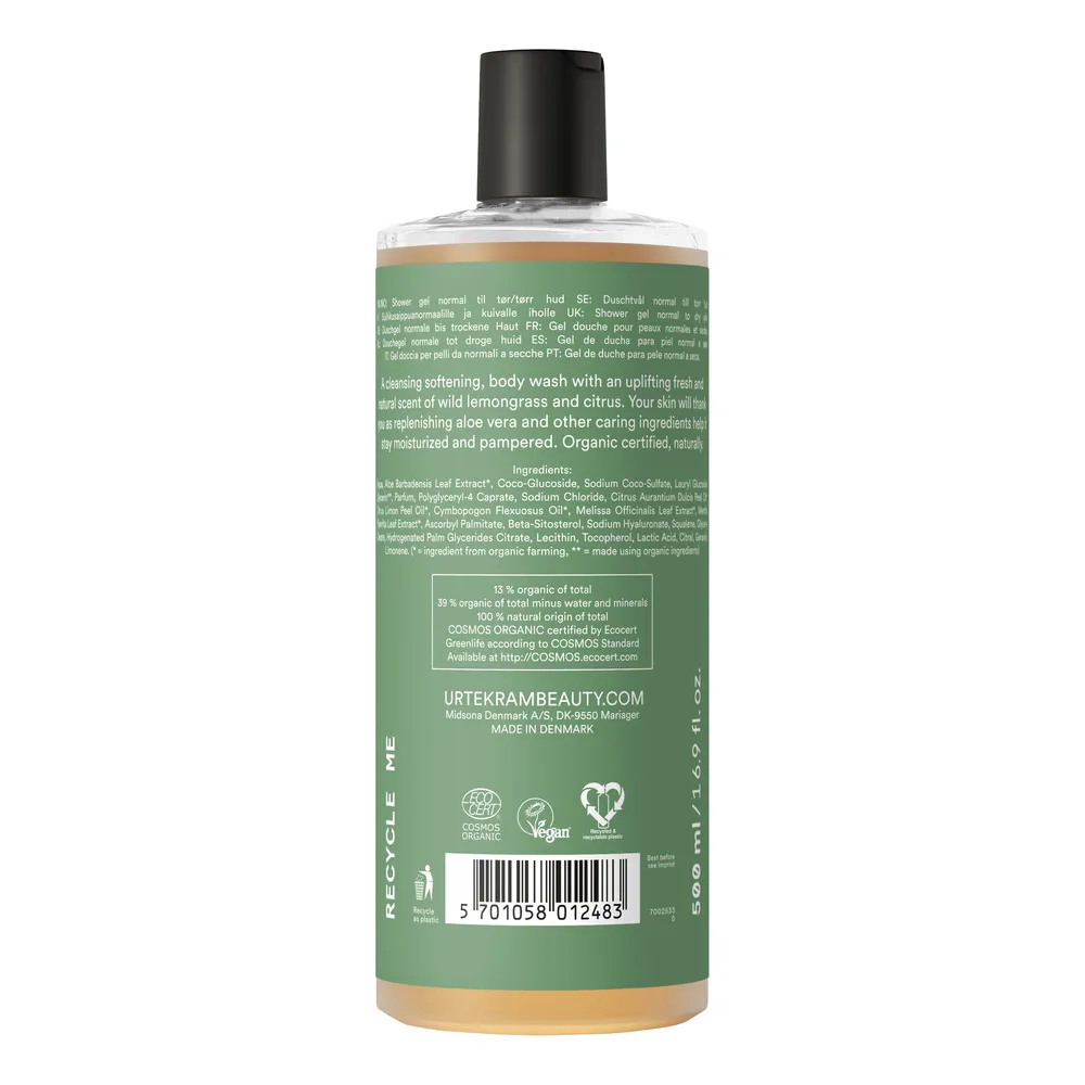Urtekram Wild Lemongrass Body Wash - 500 ml