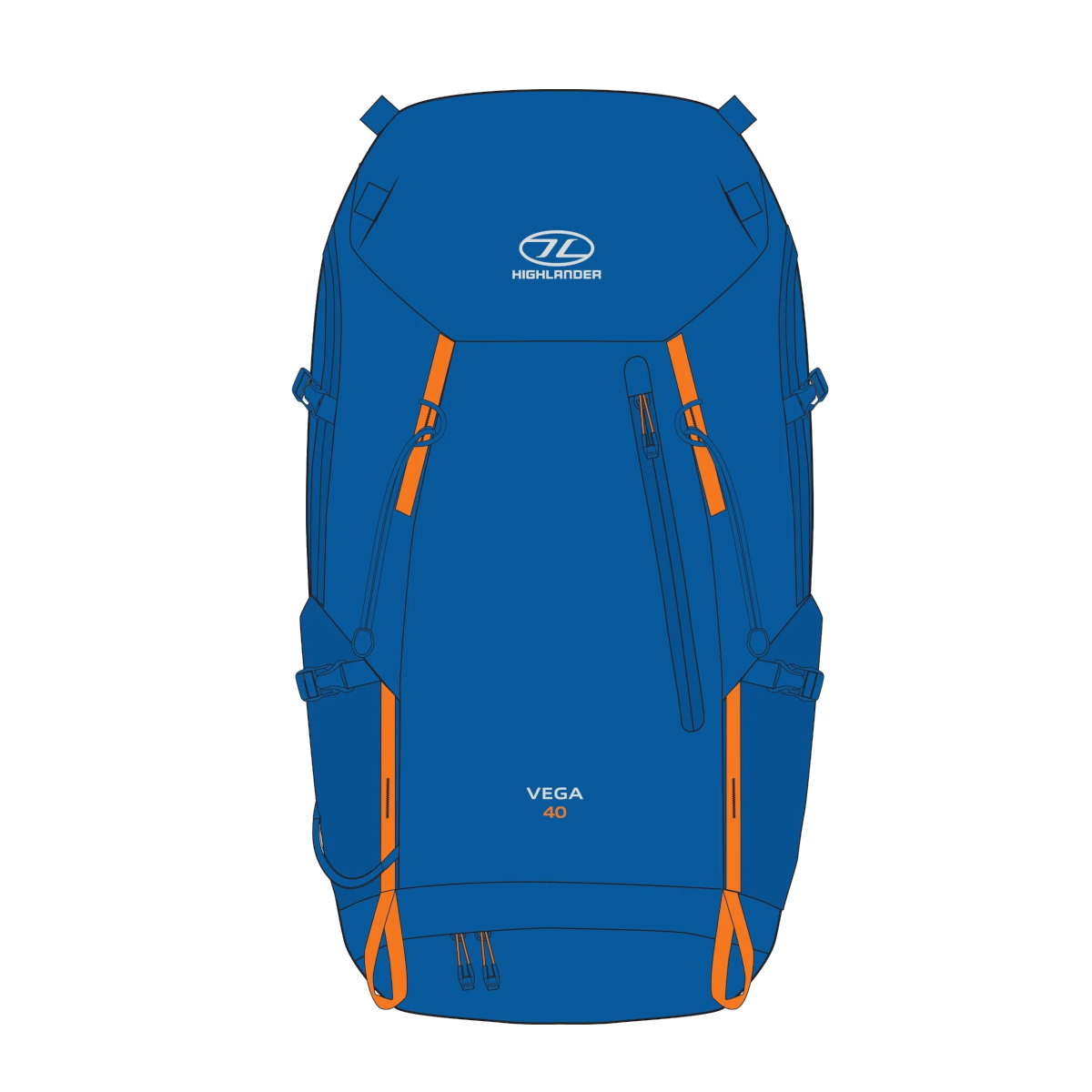 Highlander vega 40l heren rugzak - blue