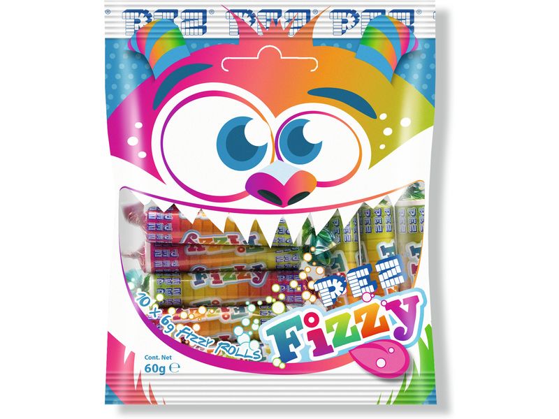 PEZ Fizzy Rollen Beutel 60 g Spritziger Genuss für unterwegs