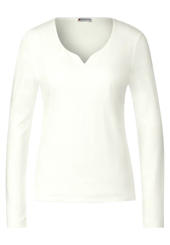 Shirt mit Herzausschnitt - off white
