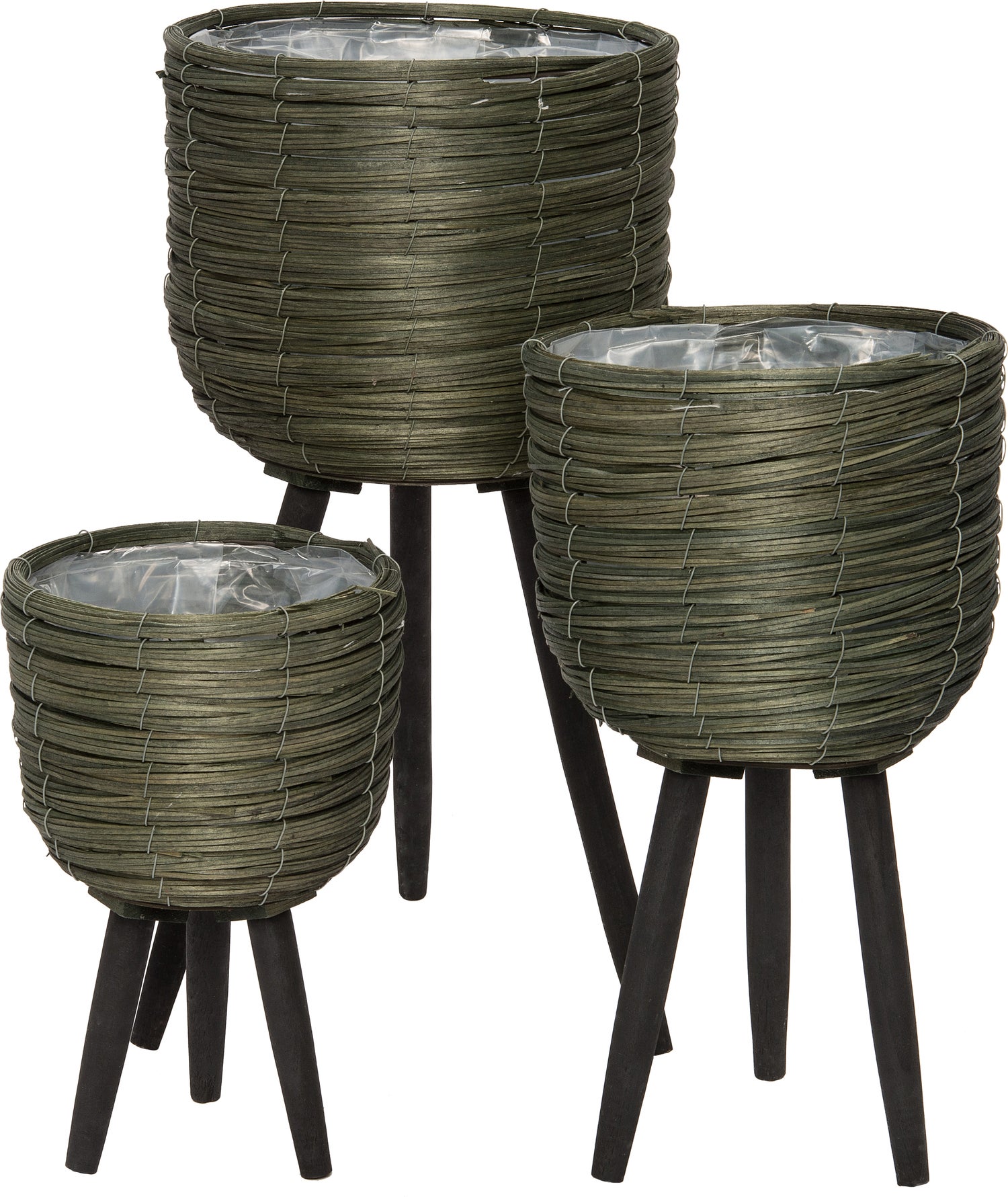 Intratuin plantenmand Suuz groen / zwart D 25 H 45 cm
