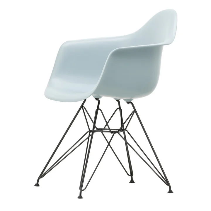 Vitra - Eames Plastic Armchair DAR RE, basic dark / eisgrau (Filzgleiter basic dark)