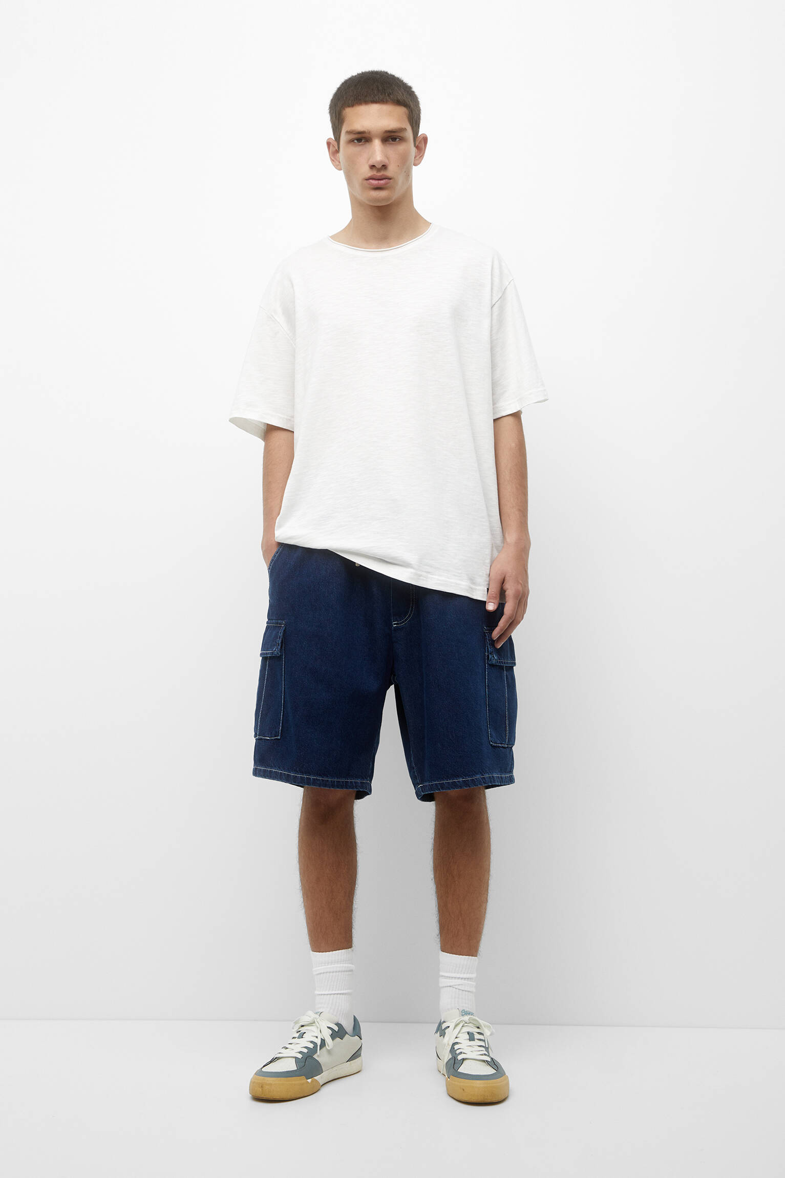 BERMUDA CARGO DENIM - MARINHA