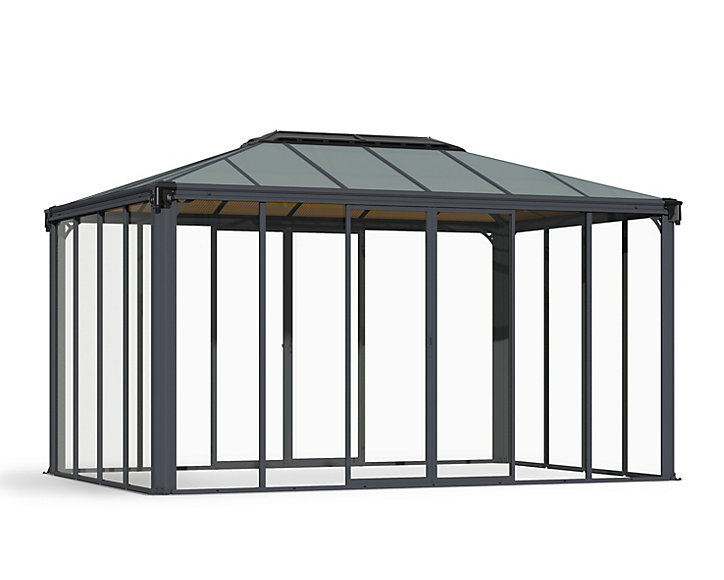 Tonnelle de jardin fermée Ledro 3x4.3m Gris
