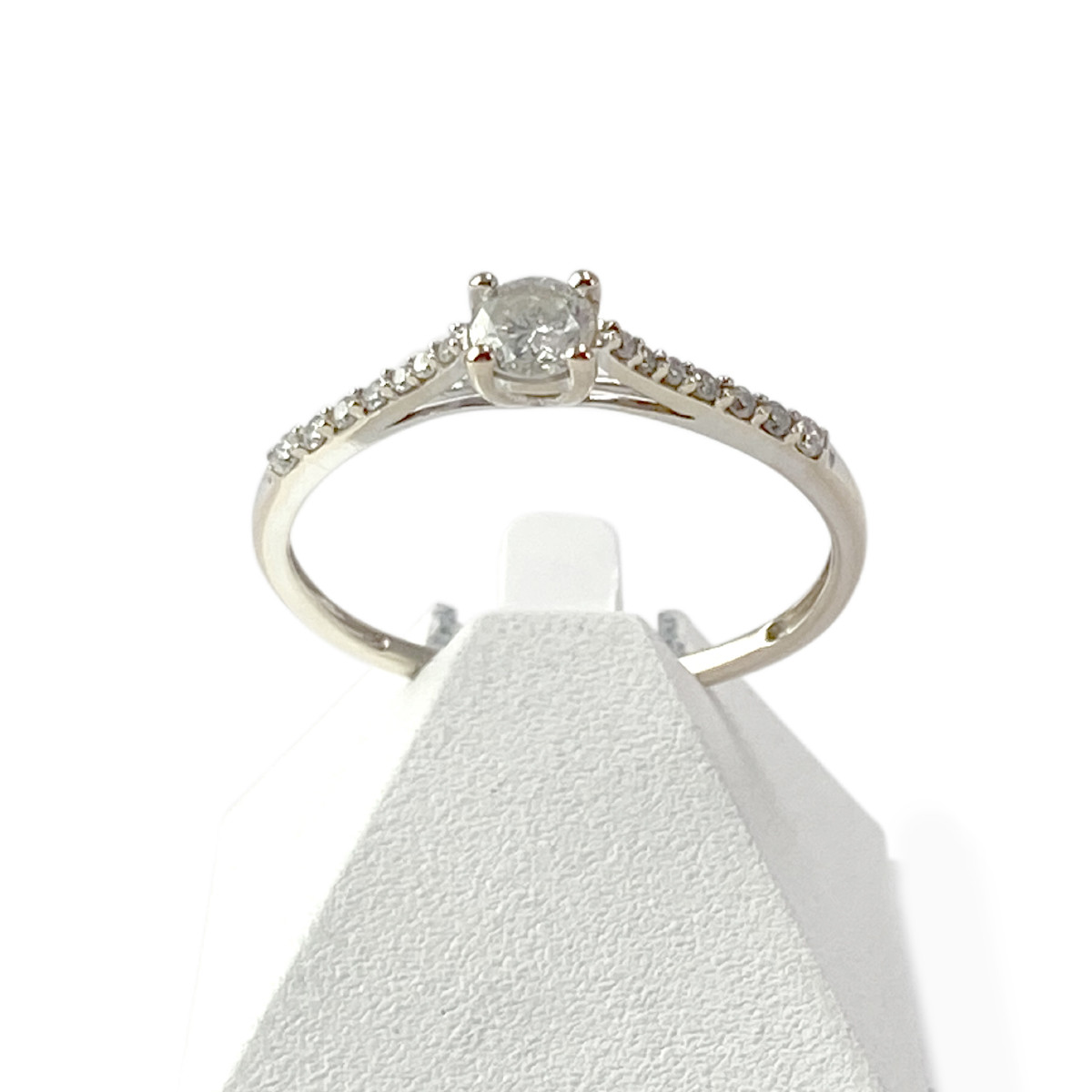 Bague d'occasion or 750 blanc diamants