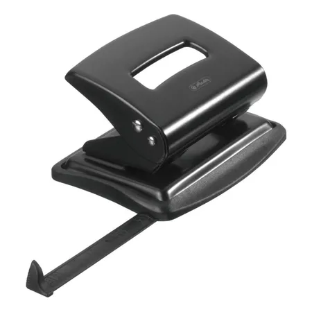 Herlitz Metall-Bürolocher mit Ansatzschiene, schwarz