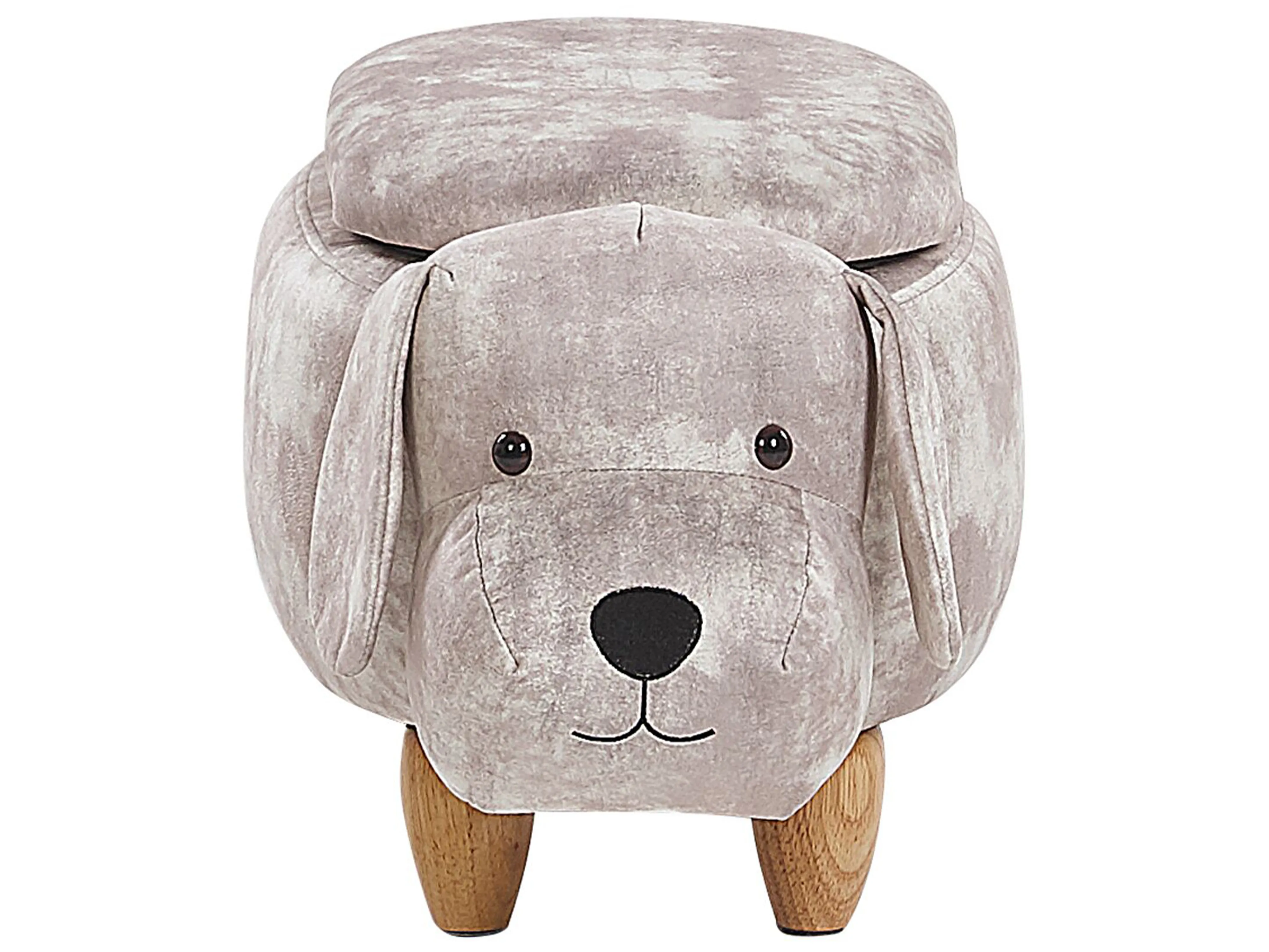 Dierenpoef met opbergruimte DOGGY Fluweel Beige Hond