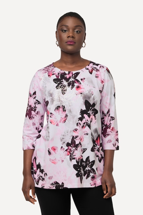 Shirt, Pima Cotton, A-Linie, Rundhals, 3/4-Arm