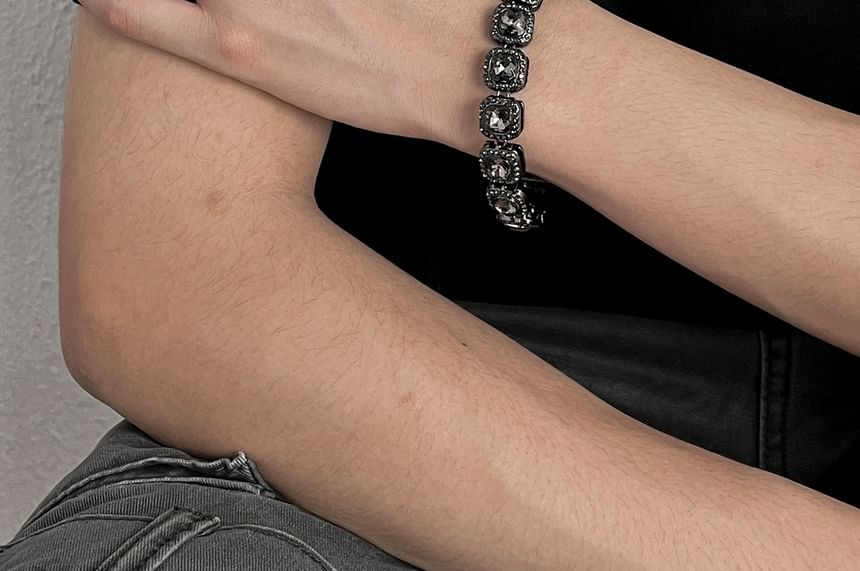 Black Degree - Armband van roestvrij staal met strass