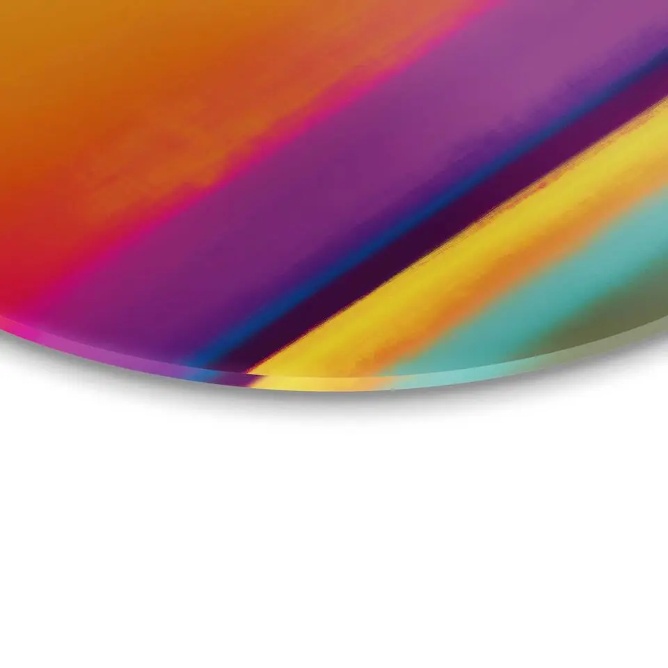 Glasschilderij Kleurrijke horizon - Ø 70cm - Bont