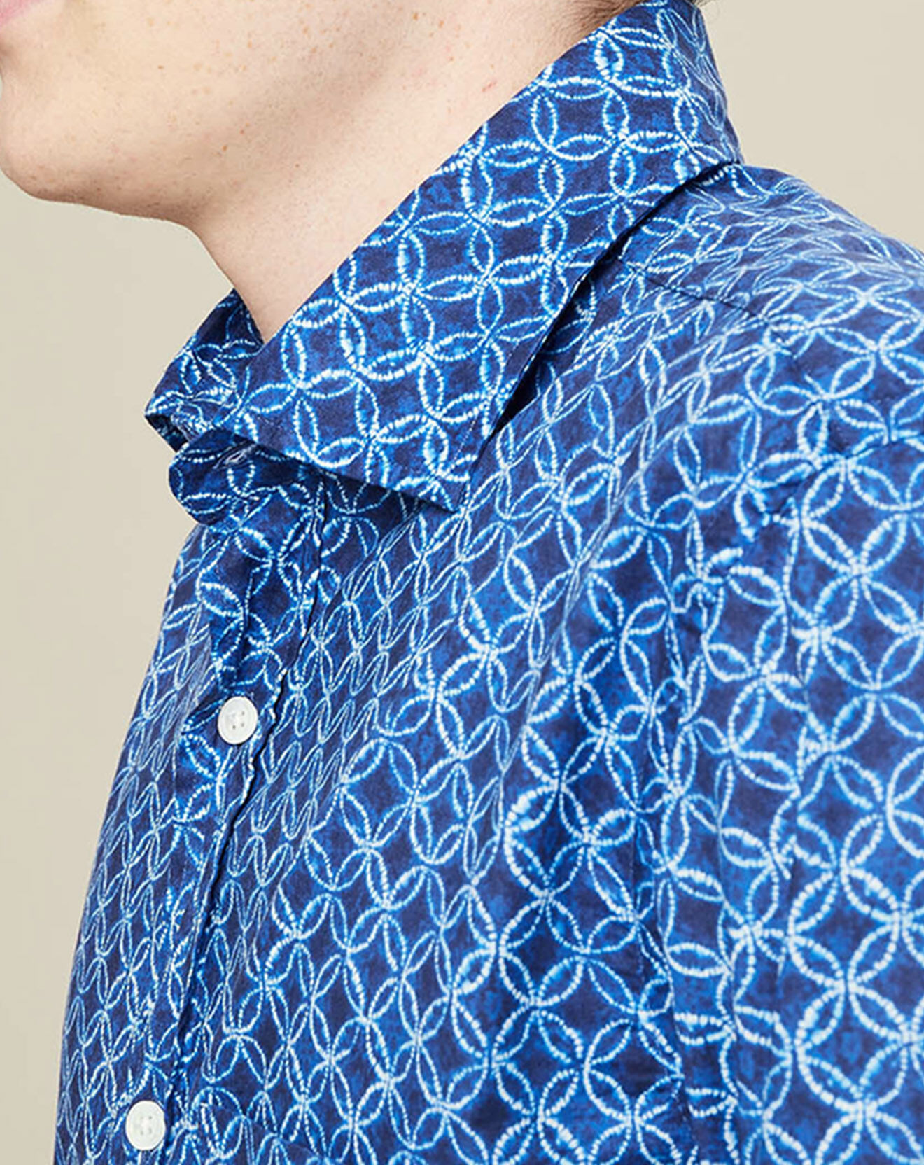 Hartford Chemise Regular Paul tie & dye rosace bleue