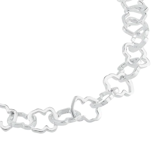 Pulseira prateada com motivo de carrossel de 0,8 cm.