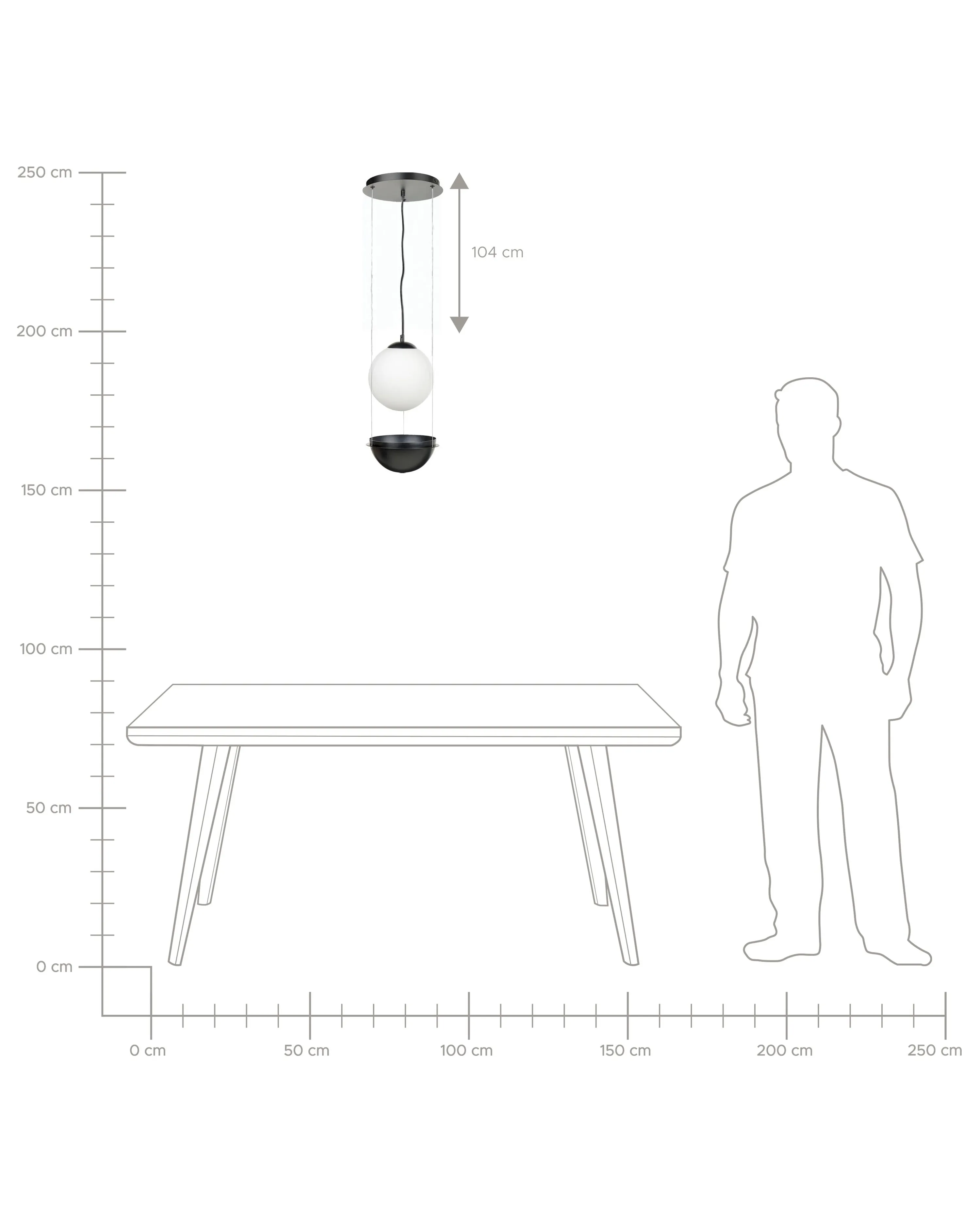 Hanglamp TOBINS Glas Zwart