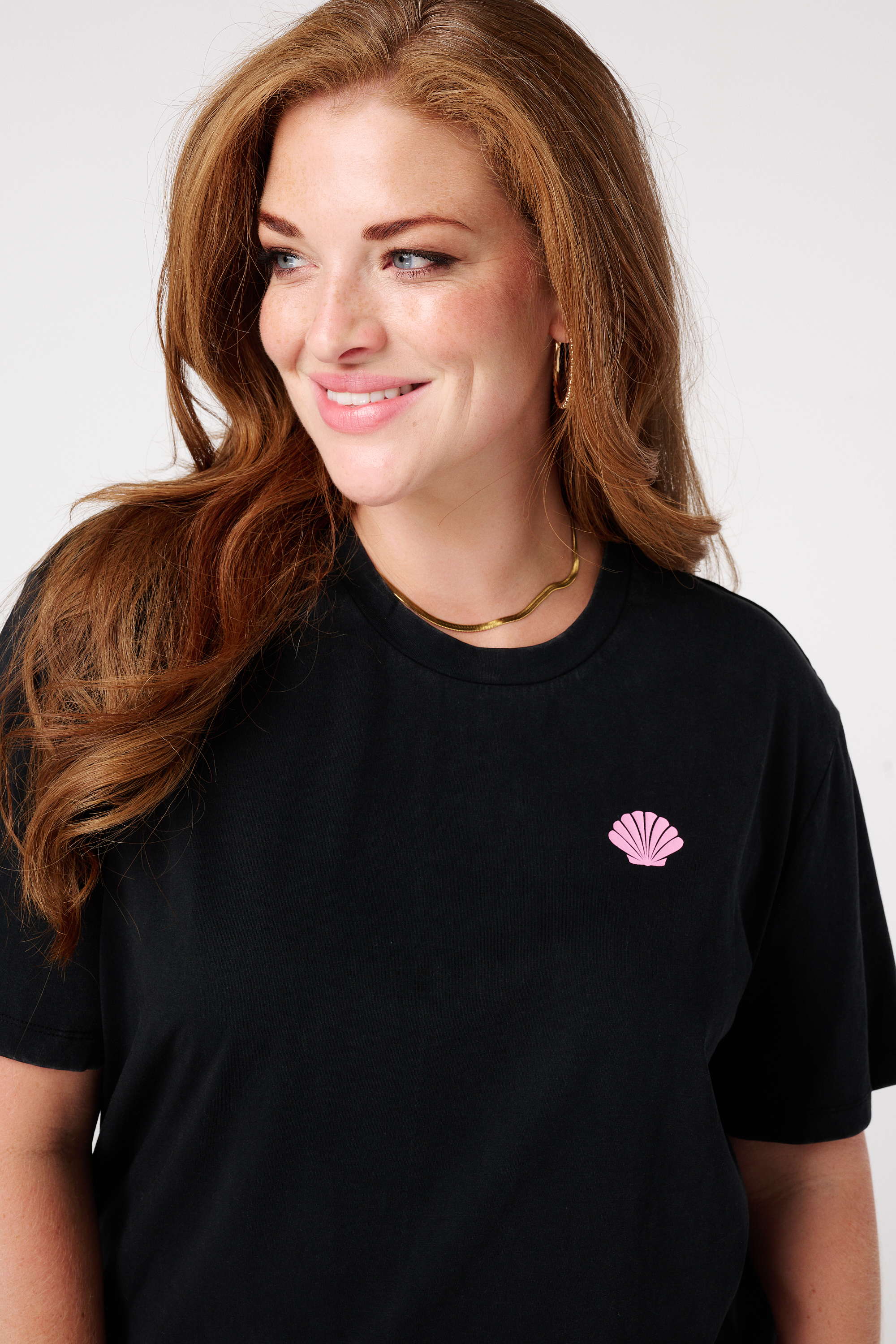 T-shirt met zomerse print Zwart