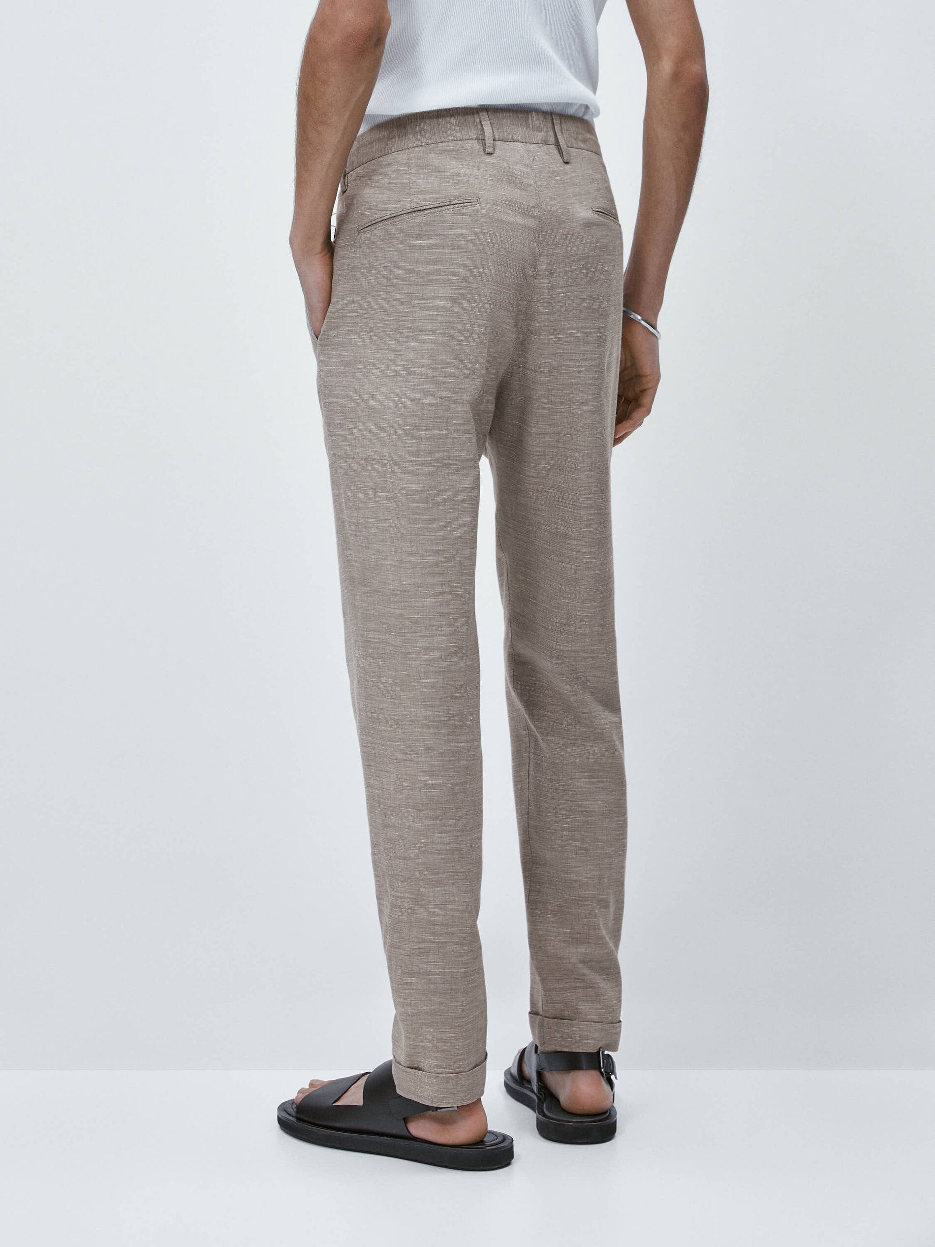 Calça chino Fil a Fil com corte afunilado - BEGE