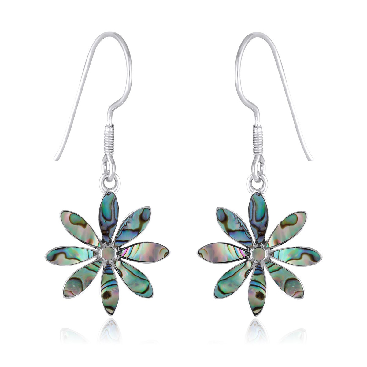 Boucles d'oreilles fantaisie pendantes nacre abalone