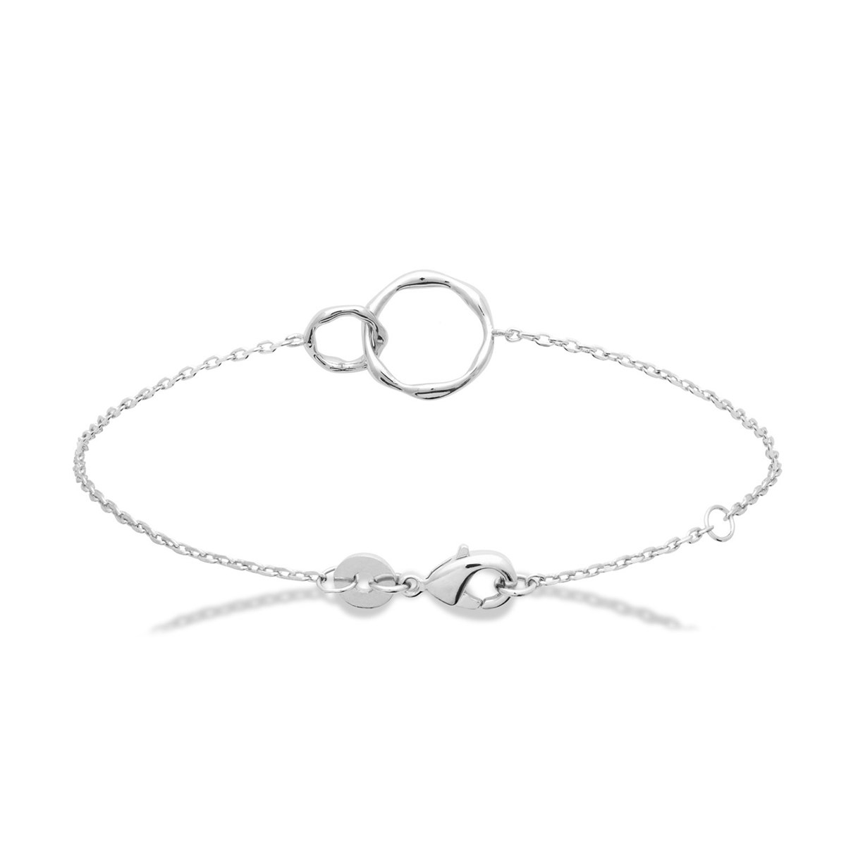 Bracelet Brillaxis argent rhodié anneaux entrelacés