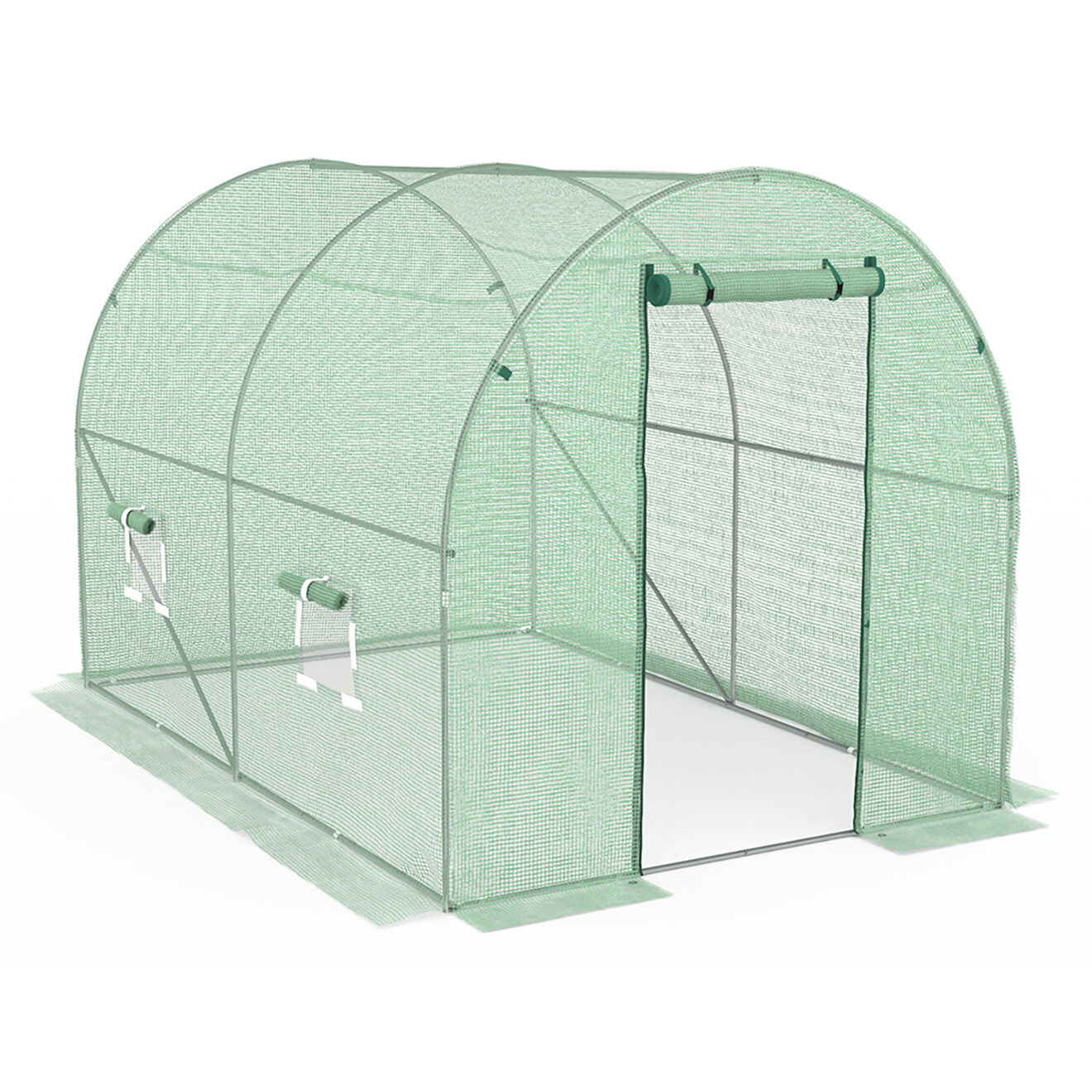 JARDIKT Serre tunnel de jardin gamme maraîchère bâche renforcée verte - 300x200x200 cm