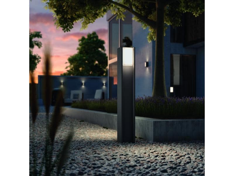 Philips Hue White Outdoor Turaco Wegeleuchte Anthrazit Steuerbare Sockelleuchte mit warmweissem Licht