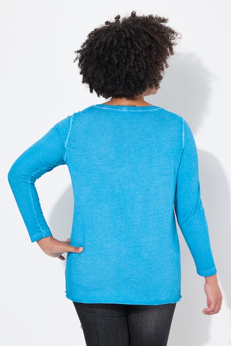 T-Shirt, Comfort Fit, Glitzersteinchen, langarm
