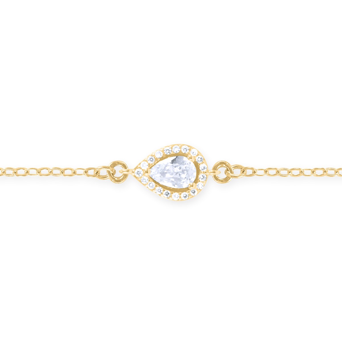 Bracelet plaqué or avec oxydes de zirconium