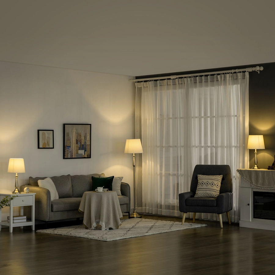 HOMCOM Stehlampen-Set mit E37 Fassung weiß
