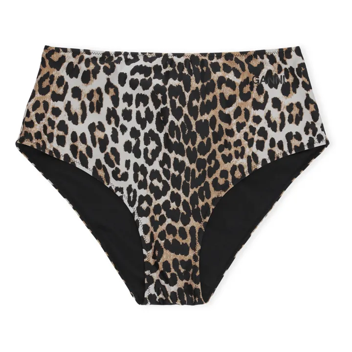 Ganni Bas de Maillot Taille Haute Imprimé Matières Recyclées | Léopard
