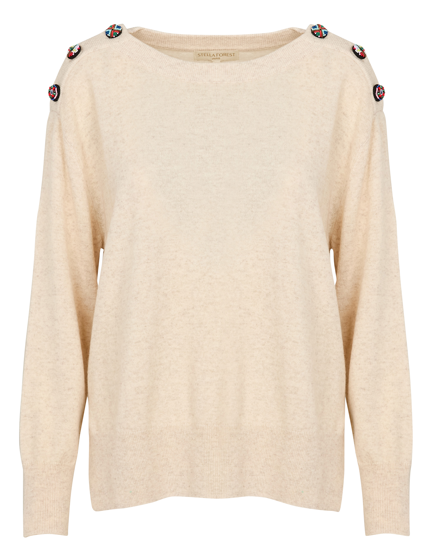 KATIE - Pull oversize col rond en laine | Marron
