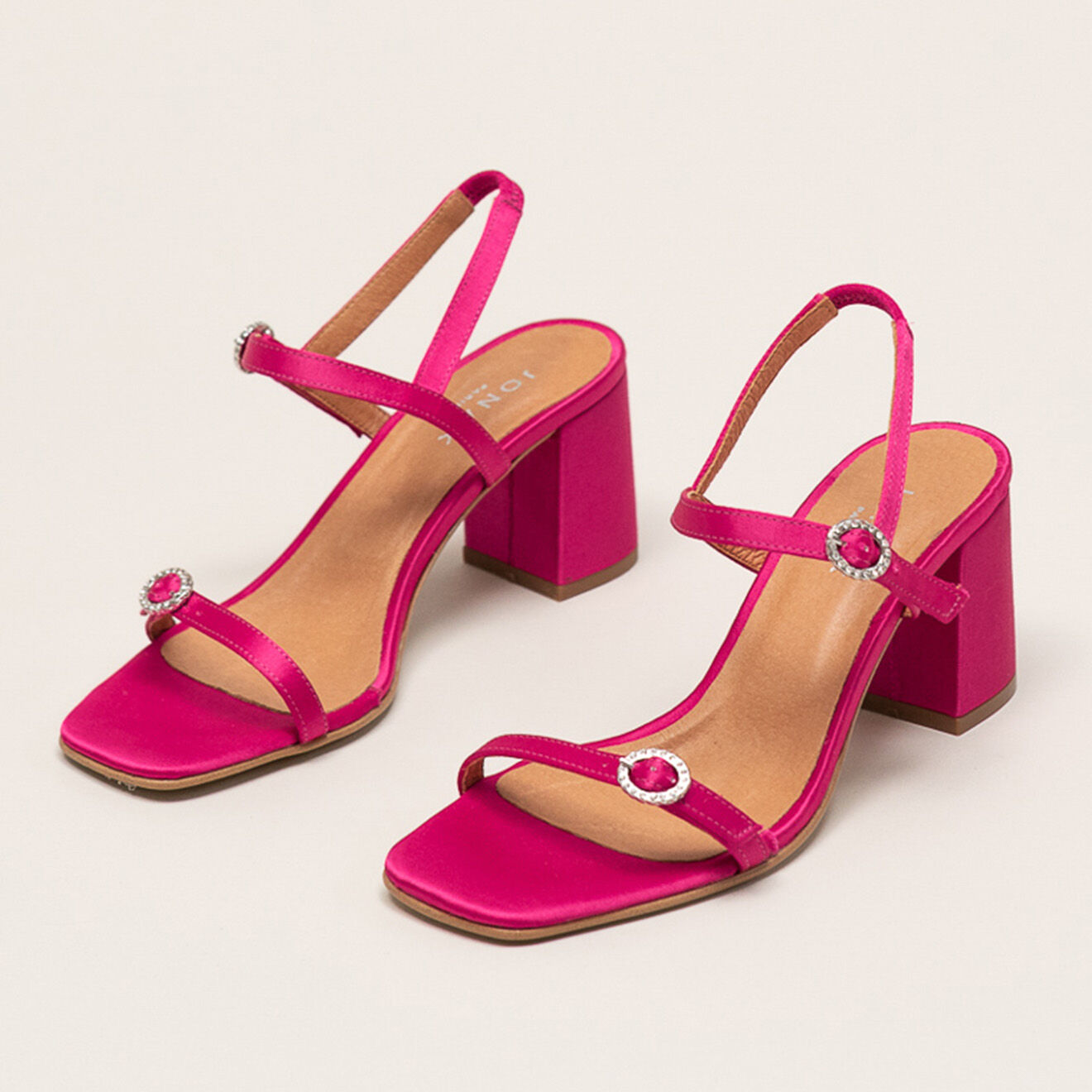 Jonak Sandales en Satin Vignette fuchsia - Talon 6.5 cm