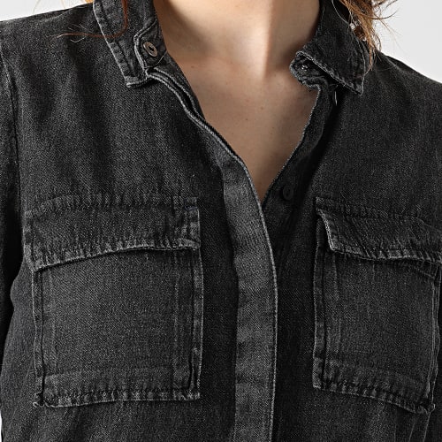 Robe Jean A Manches Longues Femme Meadow Life Gris Anthracite Chiné