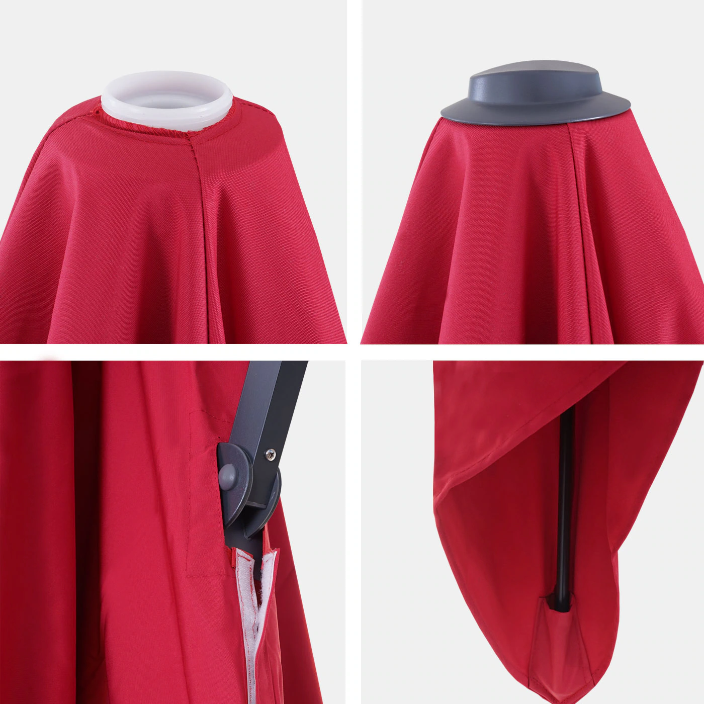 Ersatz-Bezug für Luxus-Ampelschirm MCW-A96, Sonnenschirmbezug Ersatzbezug, 3x4m (Ø5m) Polyester 3,5kg ~ bordeaux