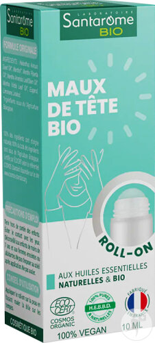 Santarome Bio Roll-On Maux De Tête Bio Aux Huiles Essentielles 10ml