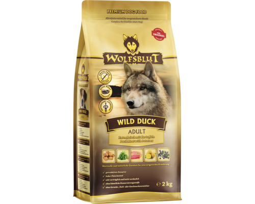 Wolfsblut Wild Duck Adult droog hondenvoer, eend met aardappelen met waardevolle superfoods, graanvrij, glutenvrij, 2 kg