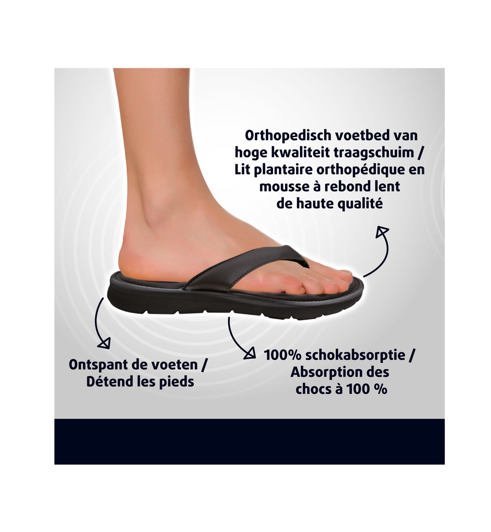 Lucovitaal Orth. Slippers 45-46 Zwart (1 paar)