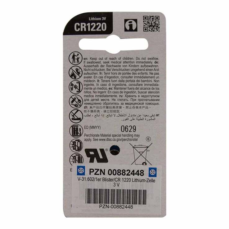 Batterien Lithium 3V CR 1220, 1 St