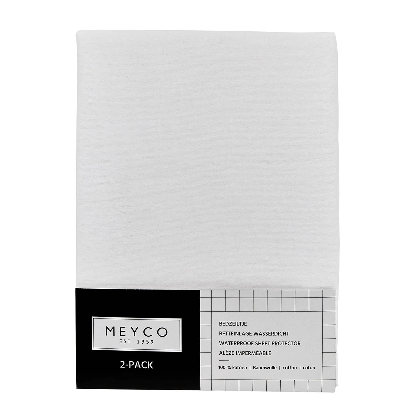Meyco katoenen molton bedzeil 50x90 cm (set van 2)