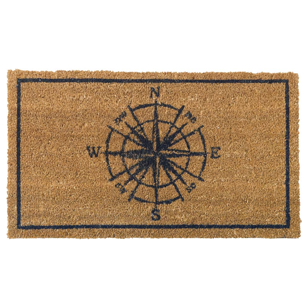 Paillasson en fibres de coco 70 x 40 cm boussole