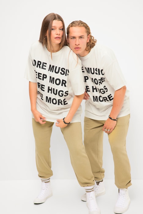 Oversize-Shirt, Statement-Print, Rundhals, Halbarm, Unisex